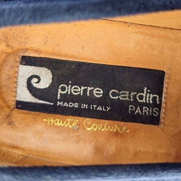NEW Vintage Pierre Cardin Paris Navy Blue Suede Loafer Mens 10 Italy Dress Shoes - Picture 10 of 10